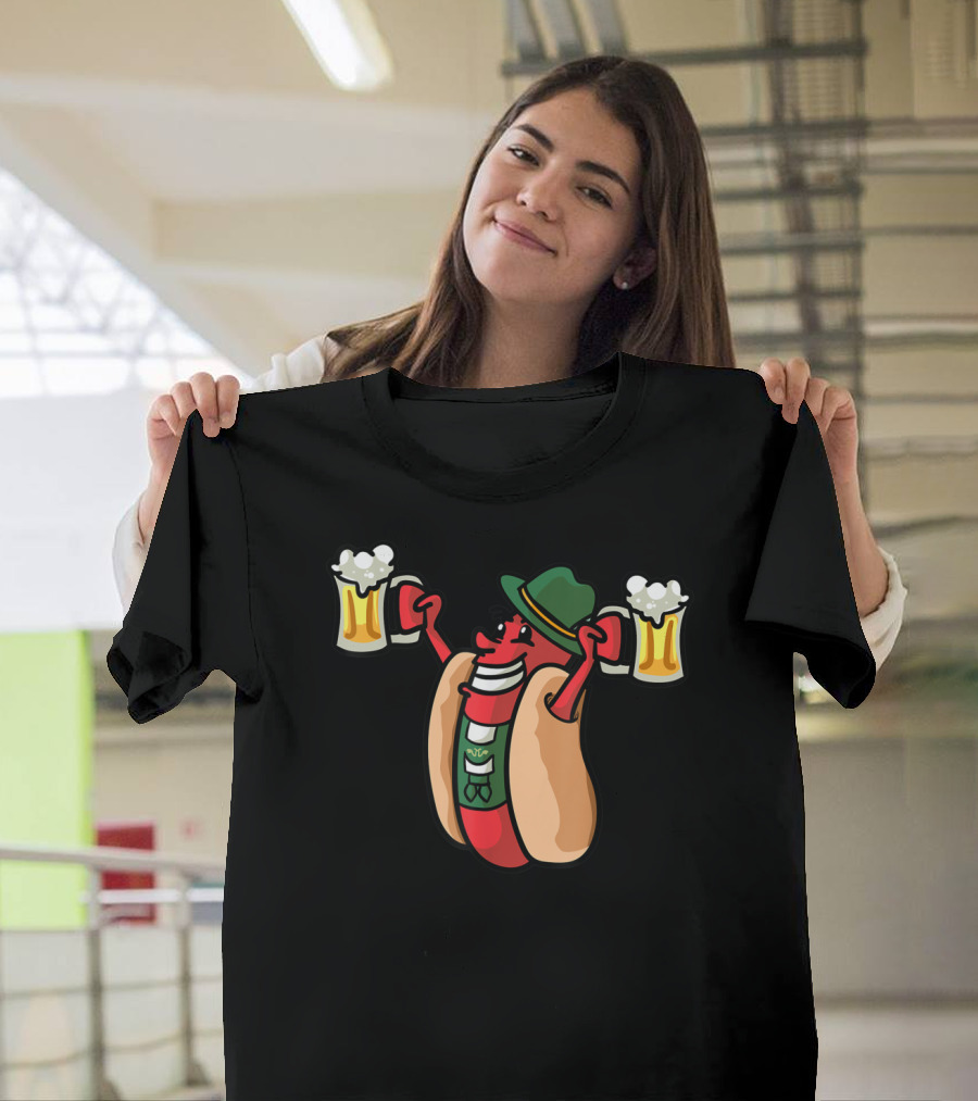 Oktoberfest Beers Hot Dog Bratwurst Cheers T-Shirt