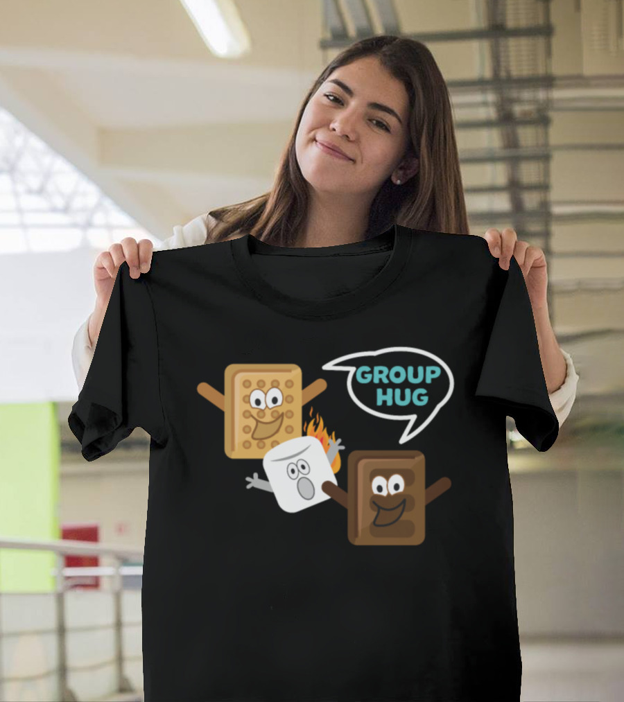 Group Hug Marshmallow Lover Funny Kids Camping Smores T-Shirt
