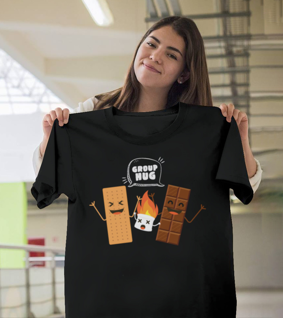 Group Hug Funny Smores Camping Marshmallow Fire Chocolate Graham Cracker T-Shirt