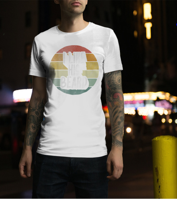 I Like His Beard Retro Style Matching Couple T-Shirt