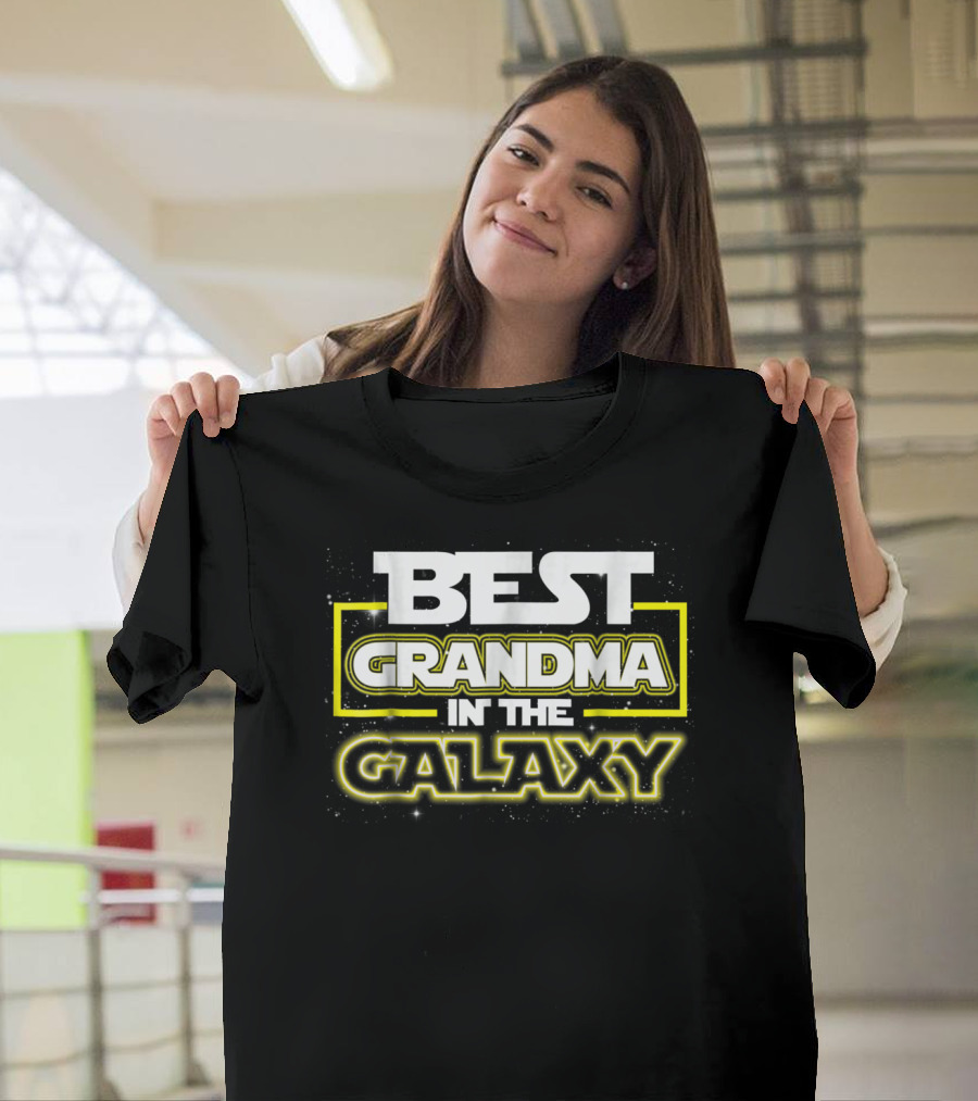 Best Grandma In The Galaxy Star Wars Inspired Text T-Shirt