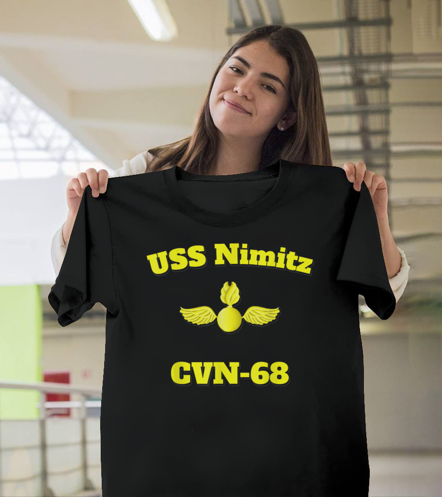 USS Nimitz CVN-68 Winged Emblem T-Shirt