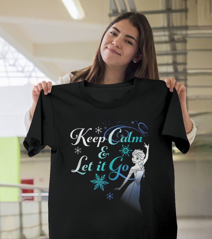 Keep Calm and Let It Go Disney Frozen Elsa Snowflakes T-Shirt