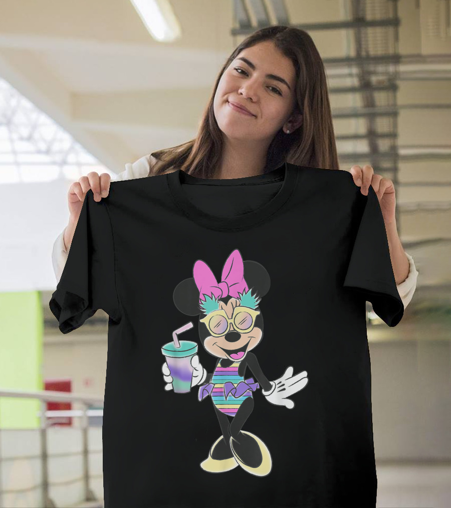 Disney Minnie Mouse Unicorn Stripes Vintage Summer Vibes T-Shirt