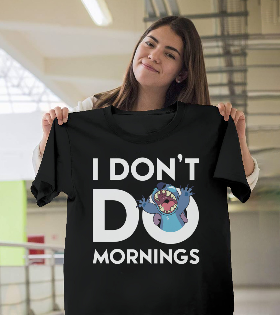 Disney Stitch I Don't Do Mornings T-Shirt