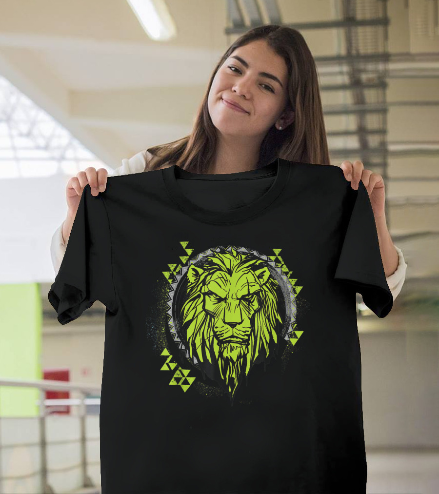 Disney The Lion King Live Action Scar Neon Tribal Geometric Lion T-Shirt