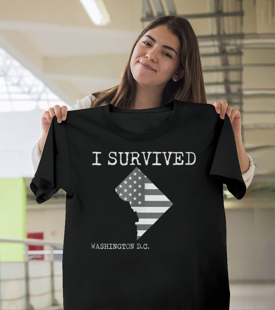 I Survived Washington D.C. American Flag Map T-Shirt