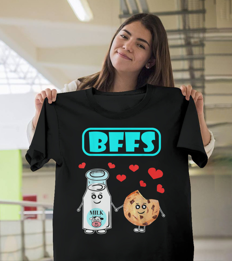 BFFS Milk N Cookies Cute Kawaii Food Friends T-Shirt