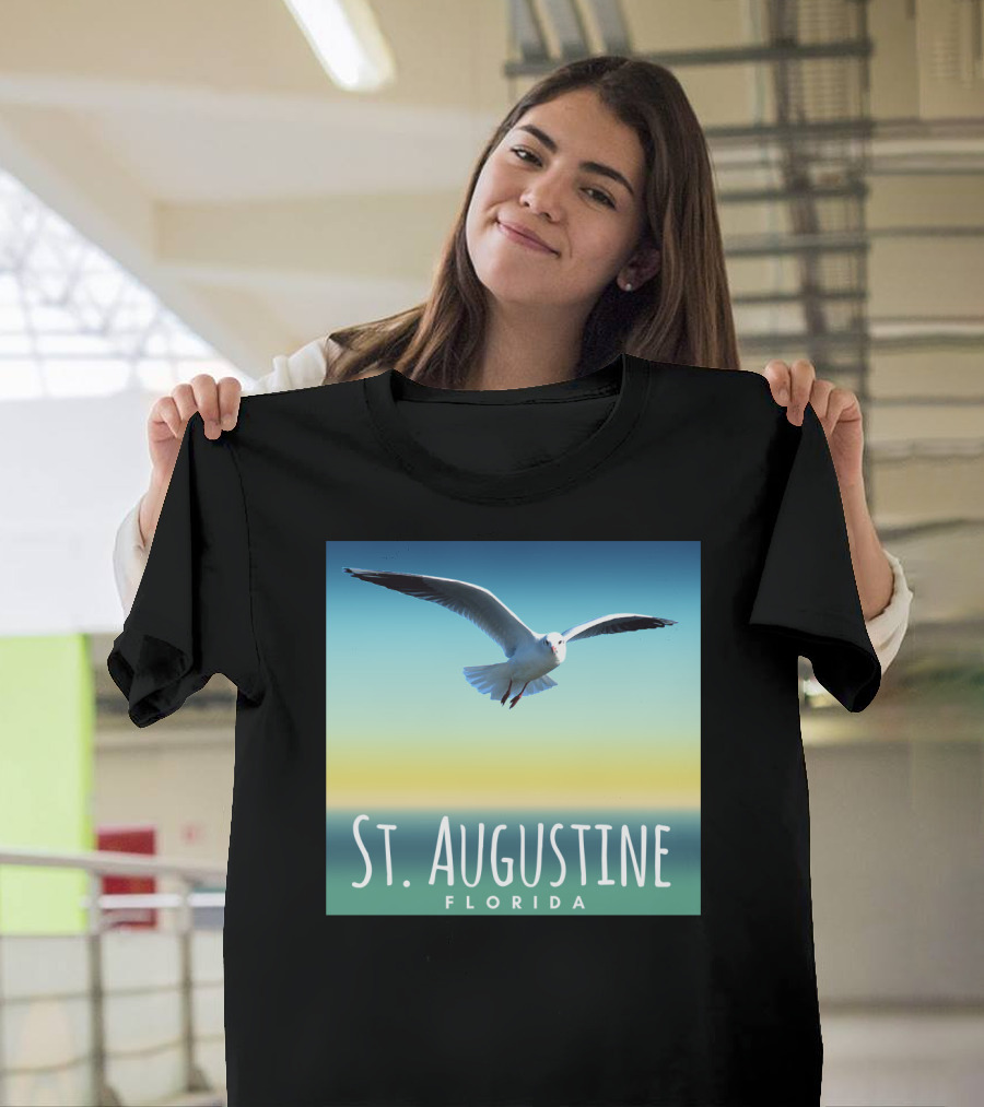 St Augustine Florida Seagull Scenic Sky T-Shirt