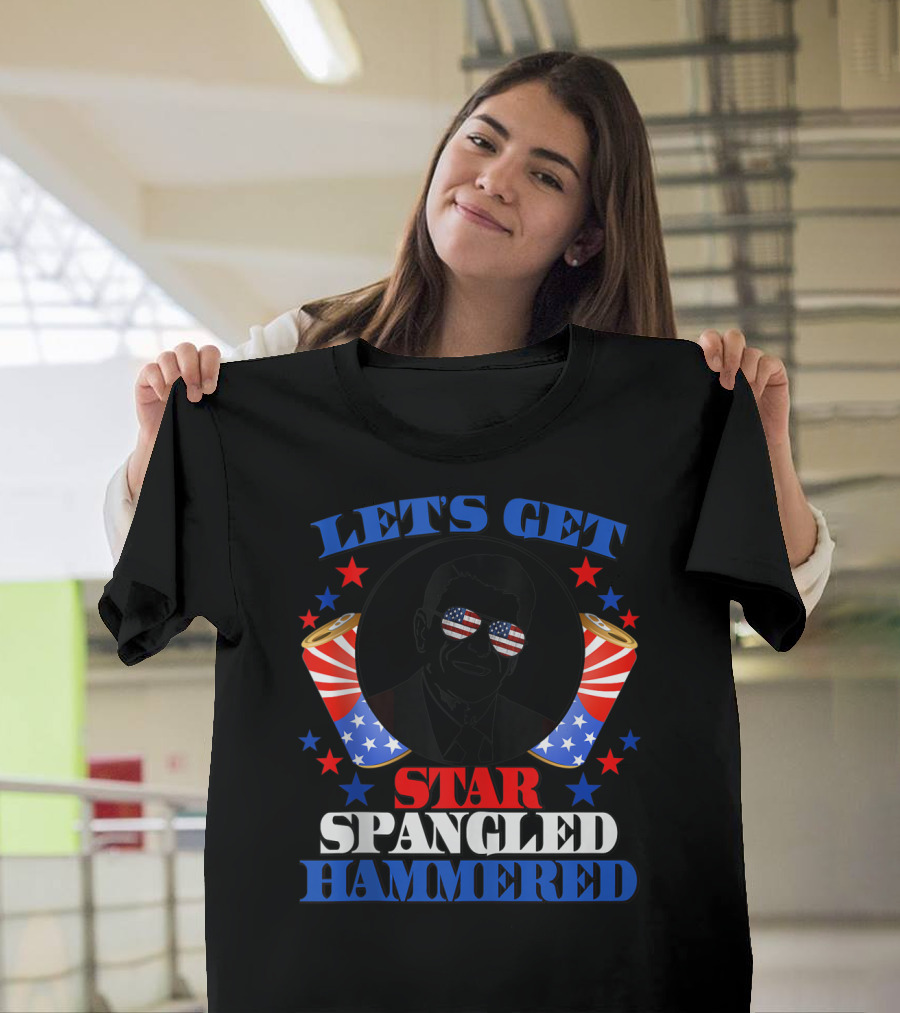 Let's Get Star Spangled Hammered Funny Reagan T-Shirt
