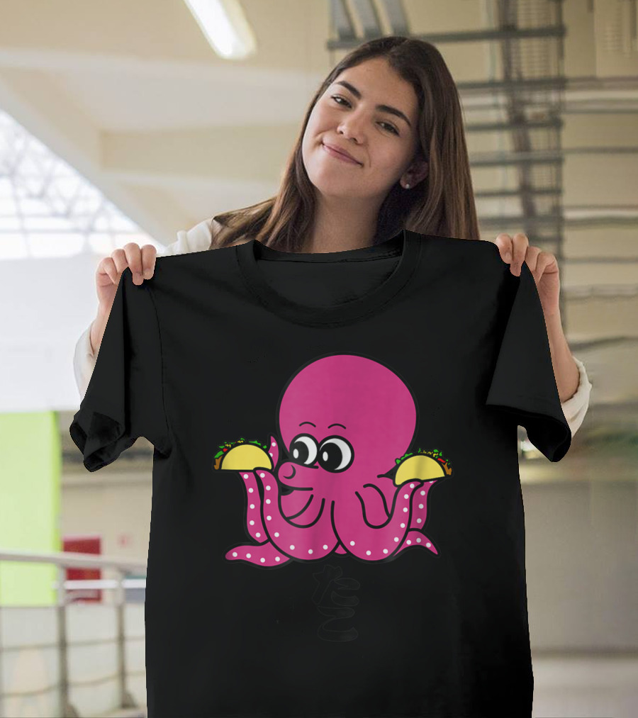 Tako Taco Octopus Holding Tacos Cartoon たこ T-Shirt