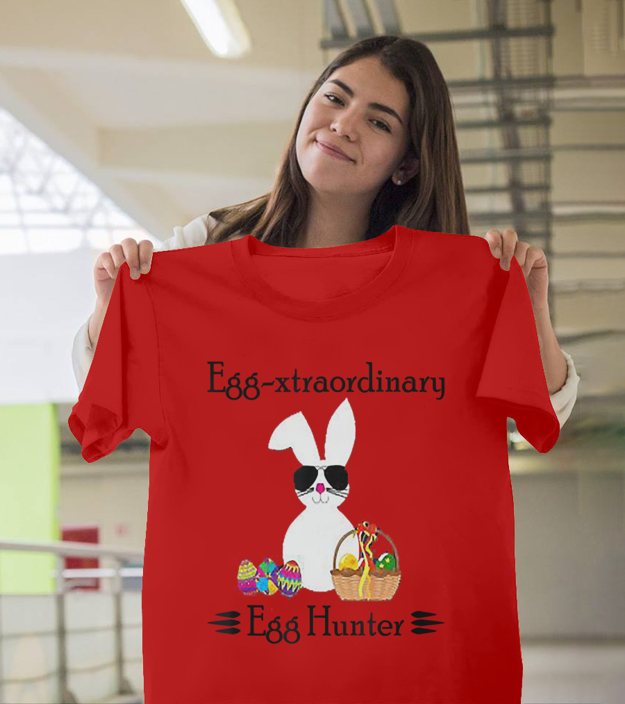 Egg-xtraordinary Egg Hunter Easter Boy Girl Cool Bunn T-Shirt