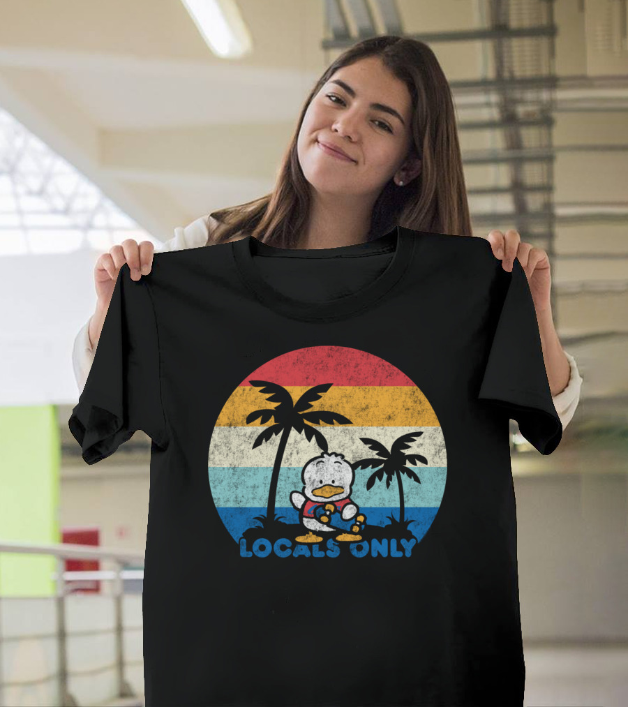 Pekkle Locals Only Retro Sunset Palm Trees T-Shirt