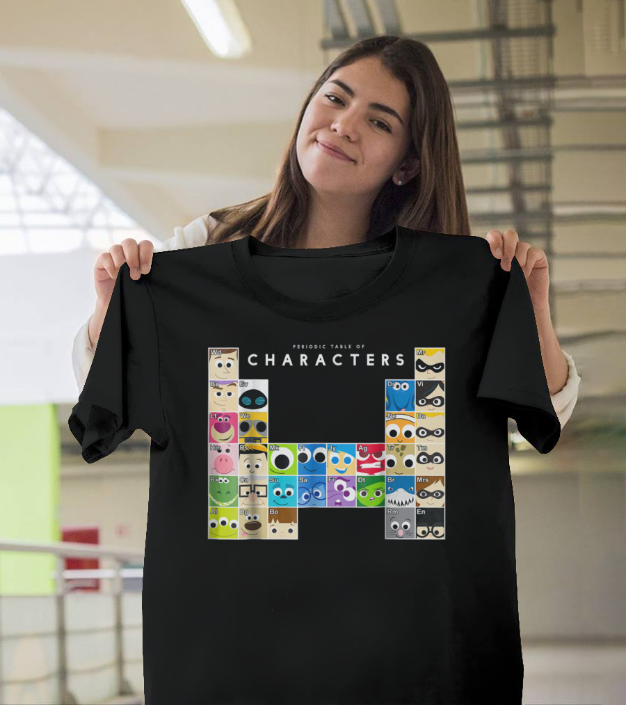 Periodic Table of Pixar Disney Characters T-Shirt