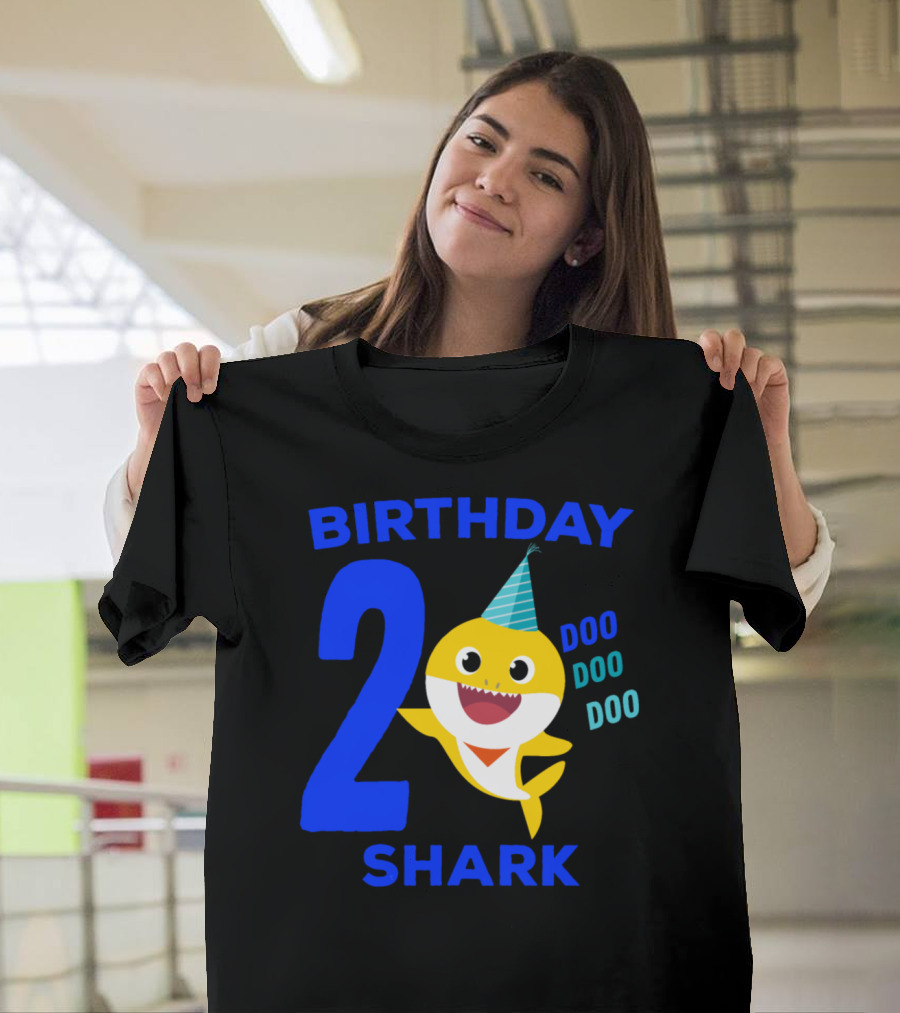 Birthday 2 Shark Doo Doo Doo Party Hat T-Shirt