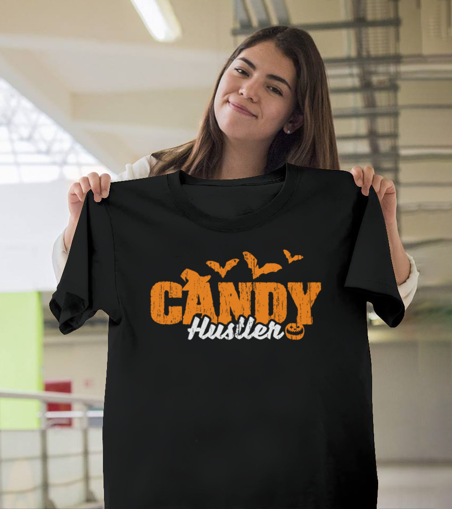 CANDY Hustler Halloween Bats Pumpkin T-Shirt
