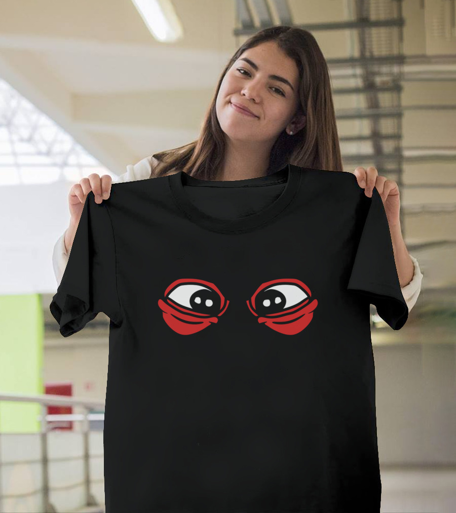 Face Sad Crying Feline Unhappy Huge Eyes Red Eyelids T-Shirt