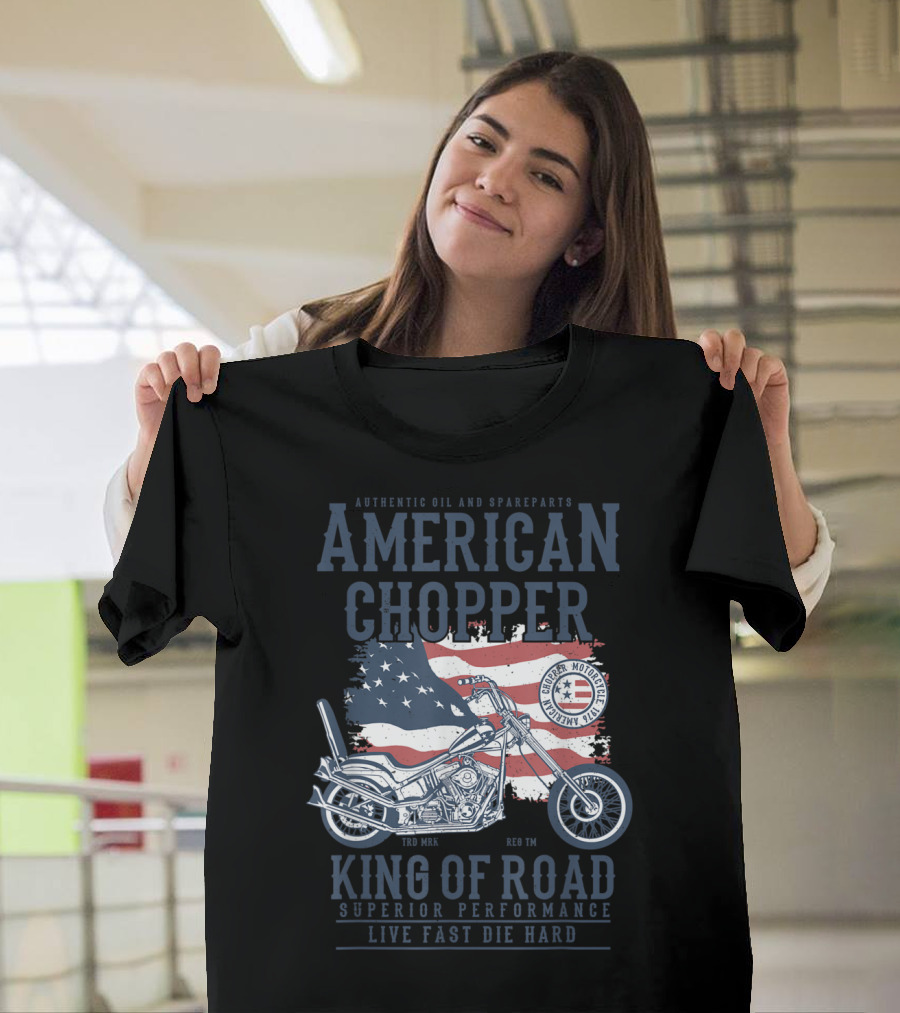 American Chopper Motorcycle King of Road Vintage Softail Authentic Superior Performance T-Shirt