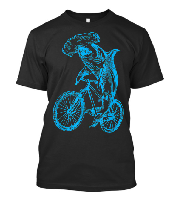 Seembo Hammerhead Shark On Bicycle Cycling Biker T-Shirt