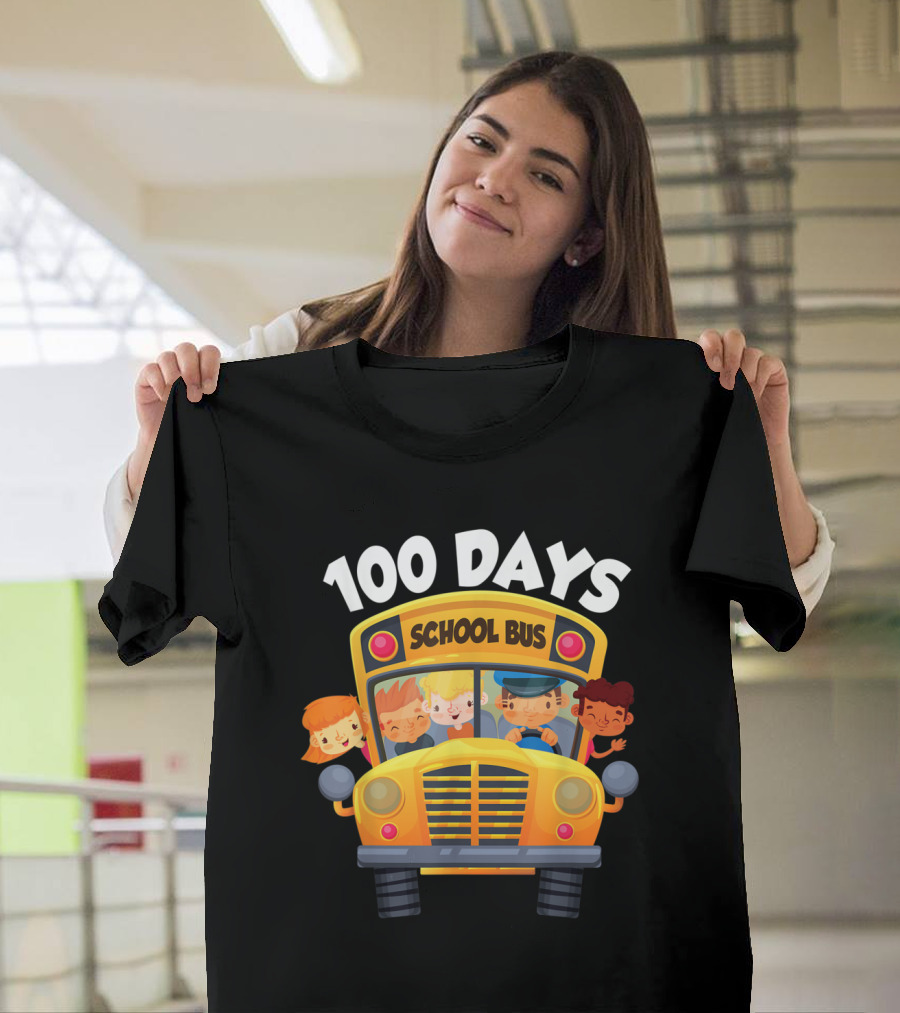 100 Days of School School Bus Driver T-Shirt