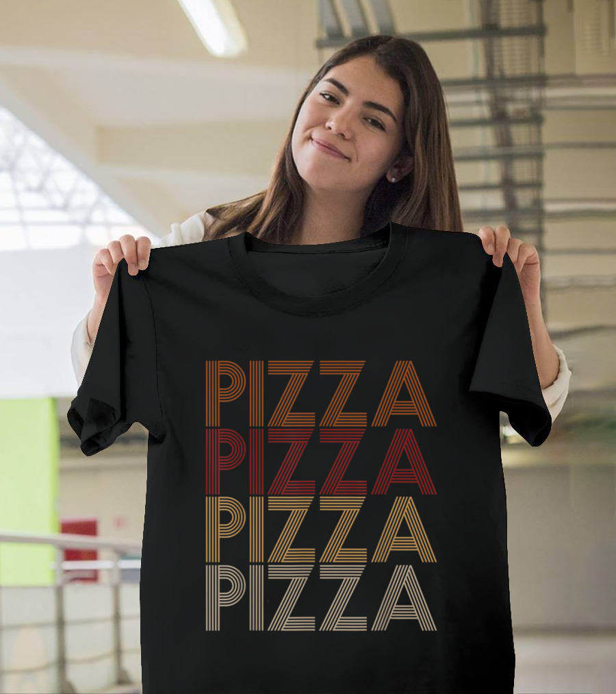 Vintage 70s Style Pizza Pizza Pizza Pizza T-Shirt