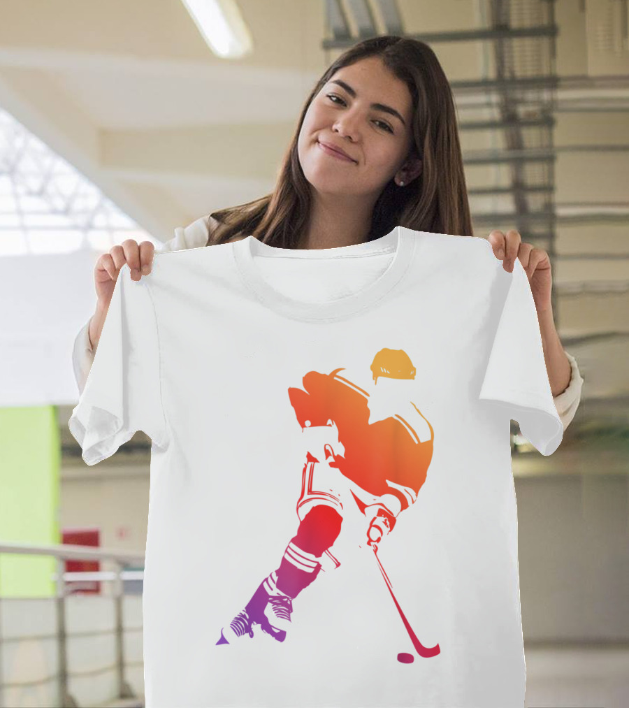 Ice Hockey Colorful Hockey Player T-Shirt