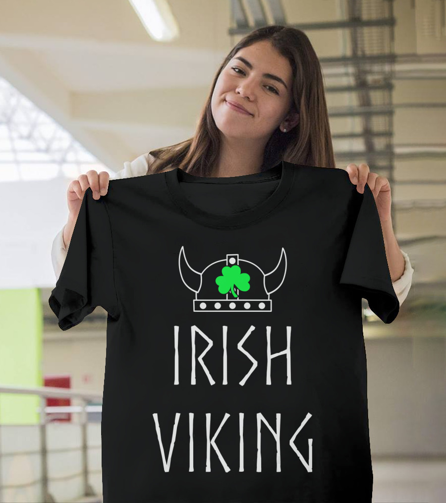 Irish Viking St. Patrick's Day Helmet with Shamrock T-Shirt