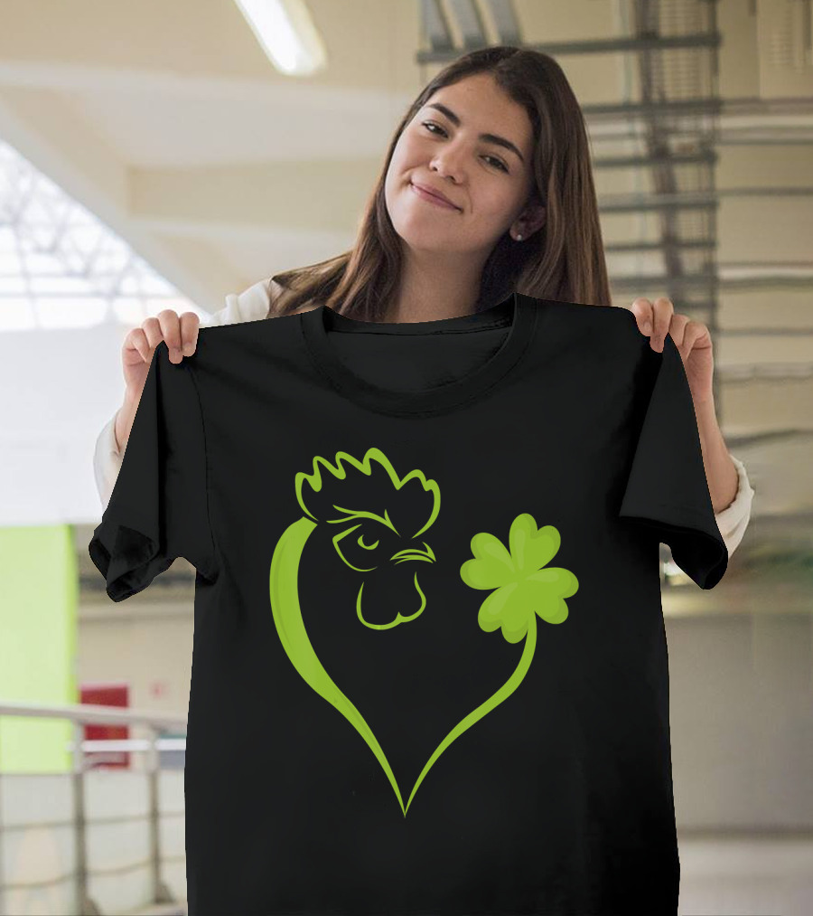 Shamrock Heart Patrick's Day Chicken T-Shirt