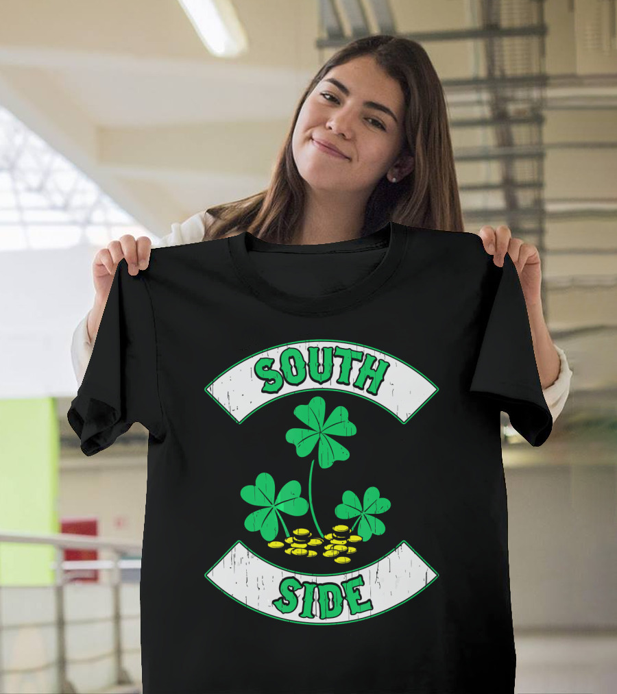 South Side Shamrock Coins Green St Patrick's Day T-Shirt