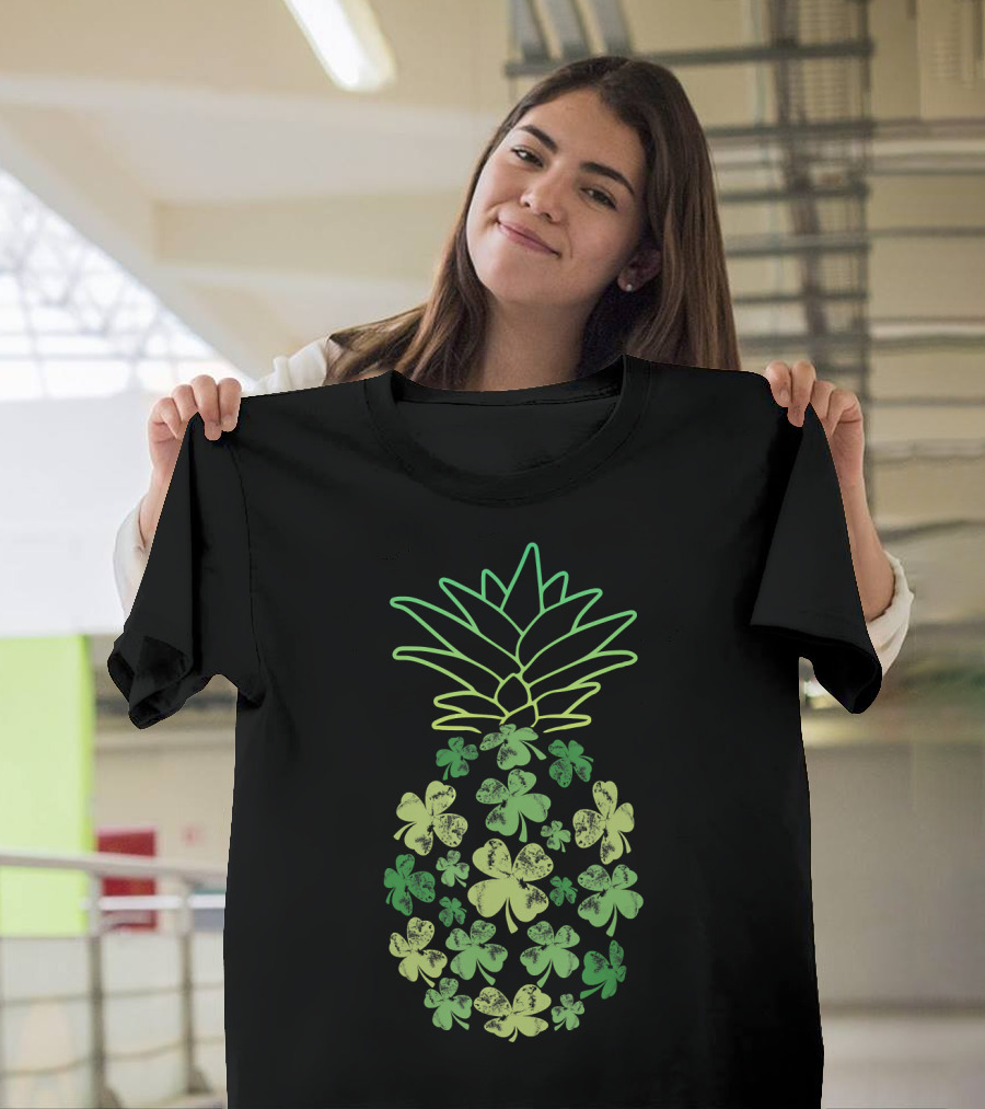 Women Pineapple Shamrock Clover Leaf T-Shirt