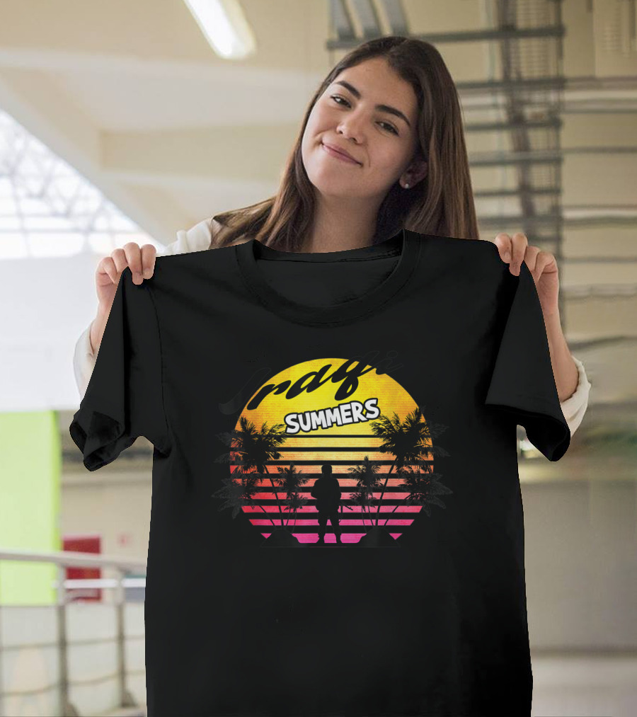 Iraqi Summers Veteran Funny Iraq Sunset Palm Trees T-Shirt
