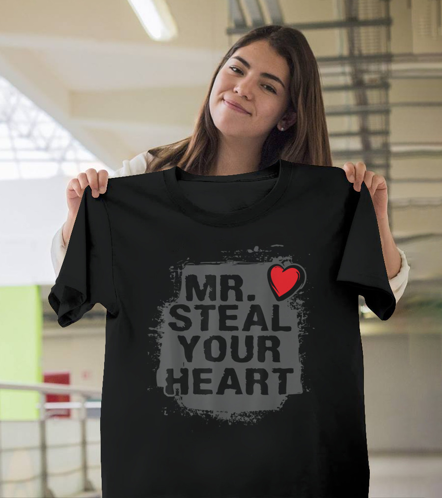 Mr Steal Your Heart Valentine's Day Boys Son Red Heart T-Shirt