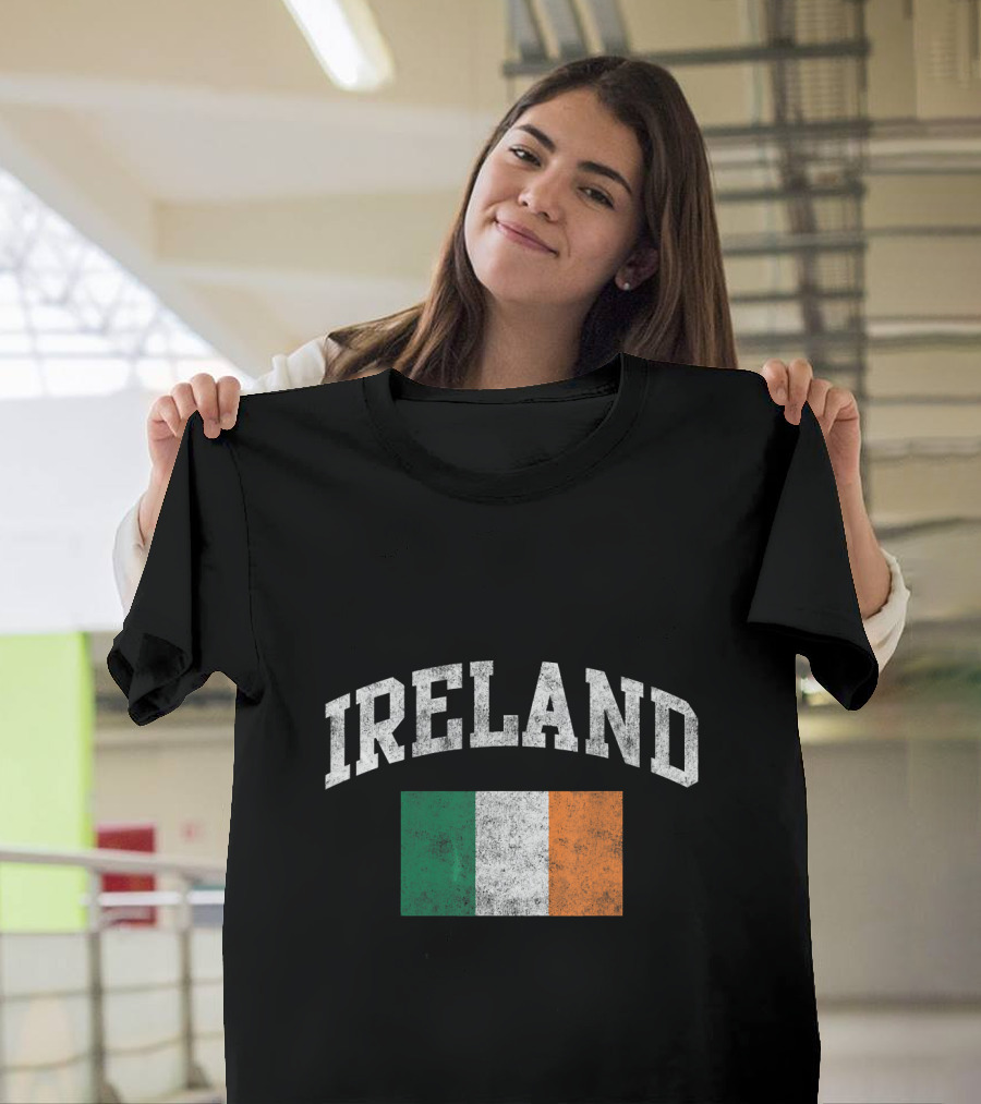 Vintage Ireland Irish Flag Ireland Flag Retro Green T-Shirt