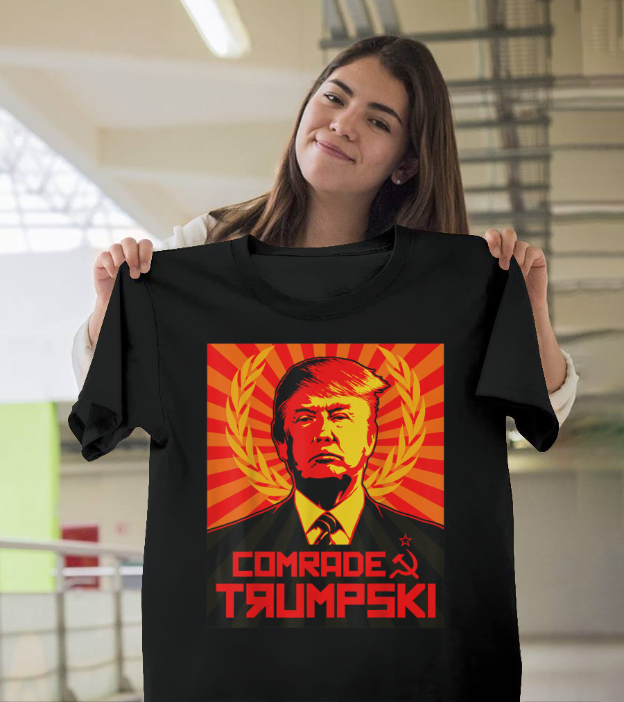 Comrade Trumpski Soviet Style Portrait with Hammer and Sickle T-Shirt