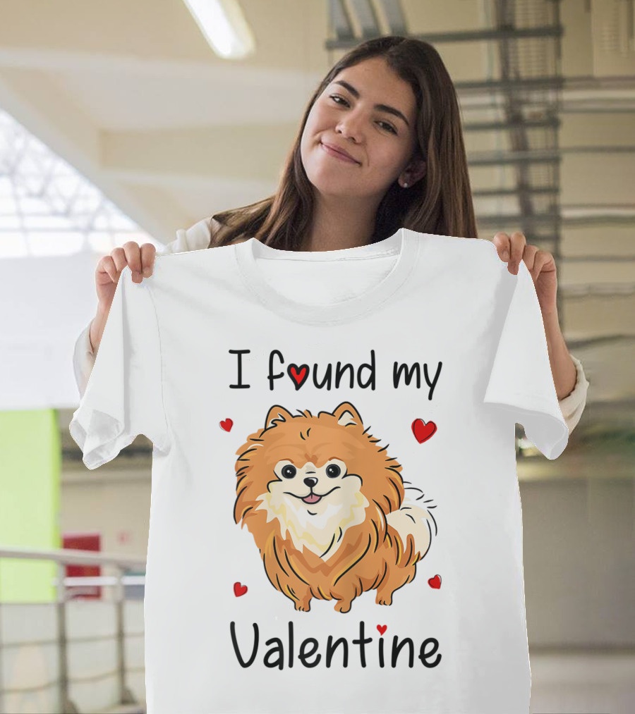 I Found My Valentine Pomeranian Pom Mom T-Shirt