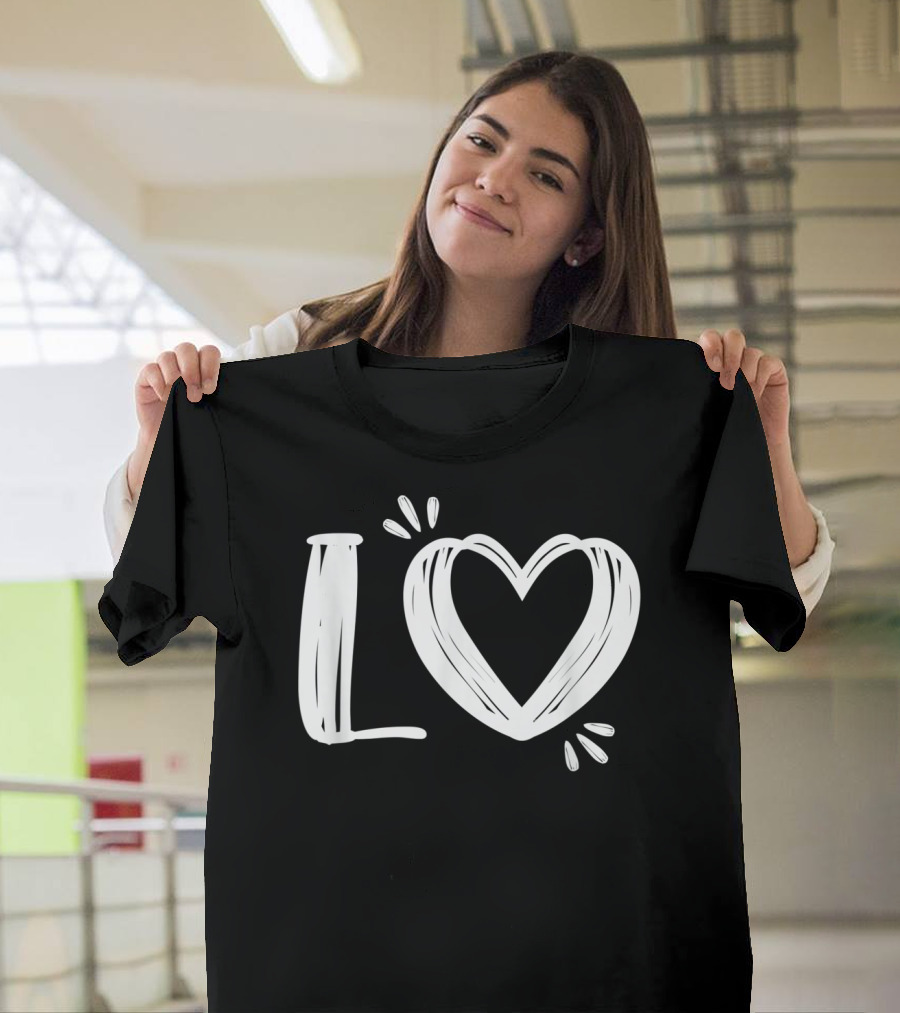 Love Heart His And Hers Valentine Couples Outfits T-Shirt