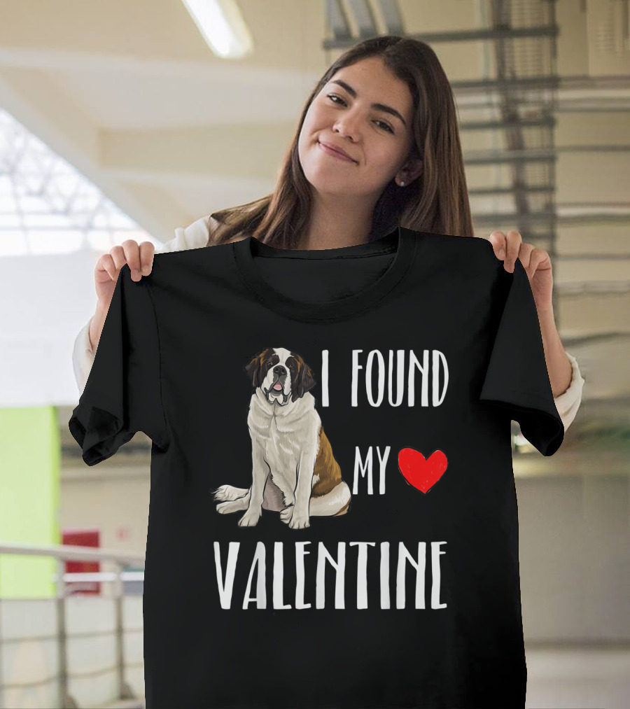 I Found My Heart Valentine St Bernard T-Shirt