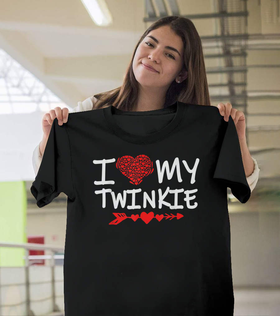 I Love My Twinkie Valentine's Day Heart Arrow T-Shirt