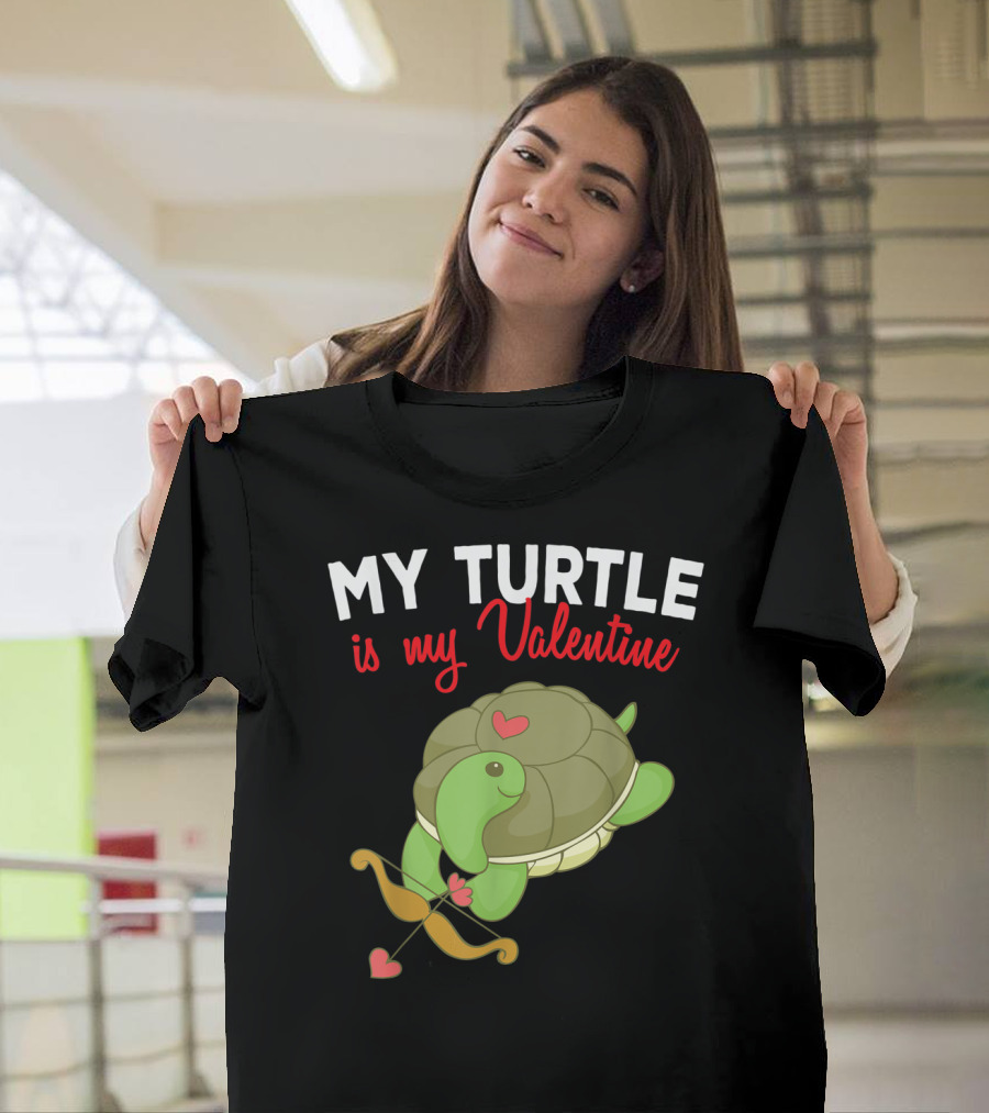 My Turtle is My Valentine Cupid Sea Turtle Valentine's Day T-Shirt