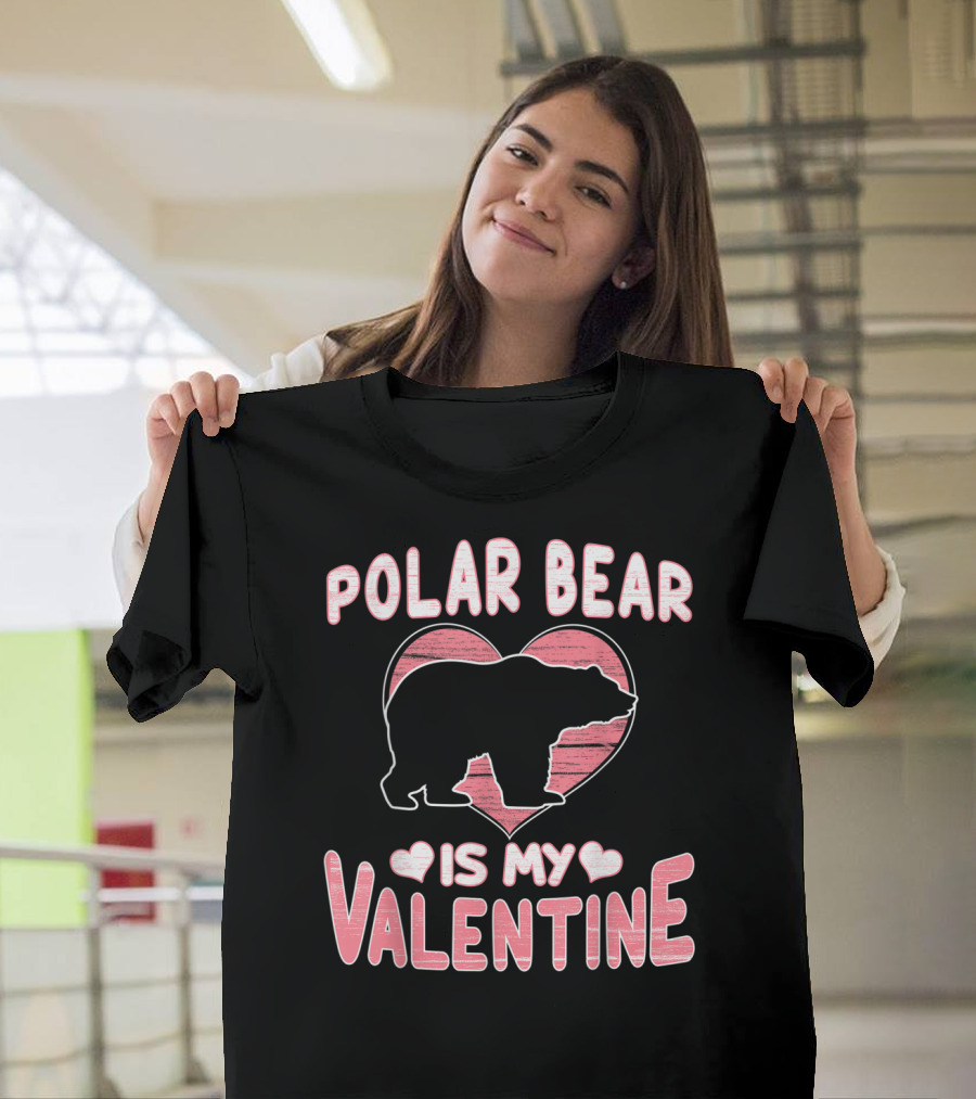 Polar Bear Is My Valentine Heart T-Shirt