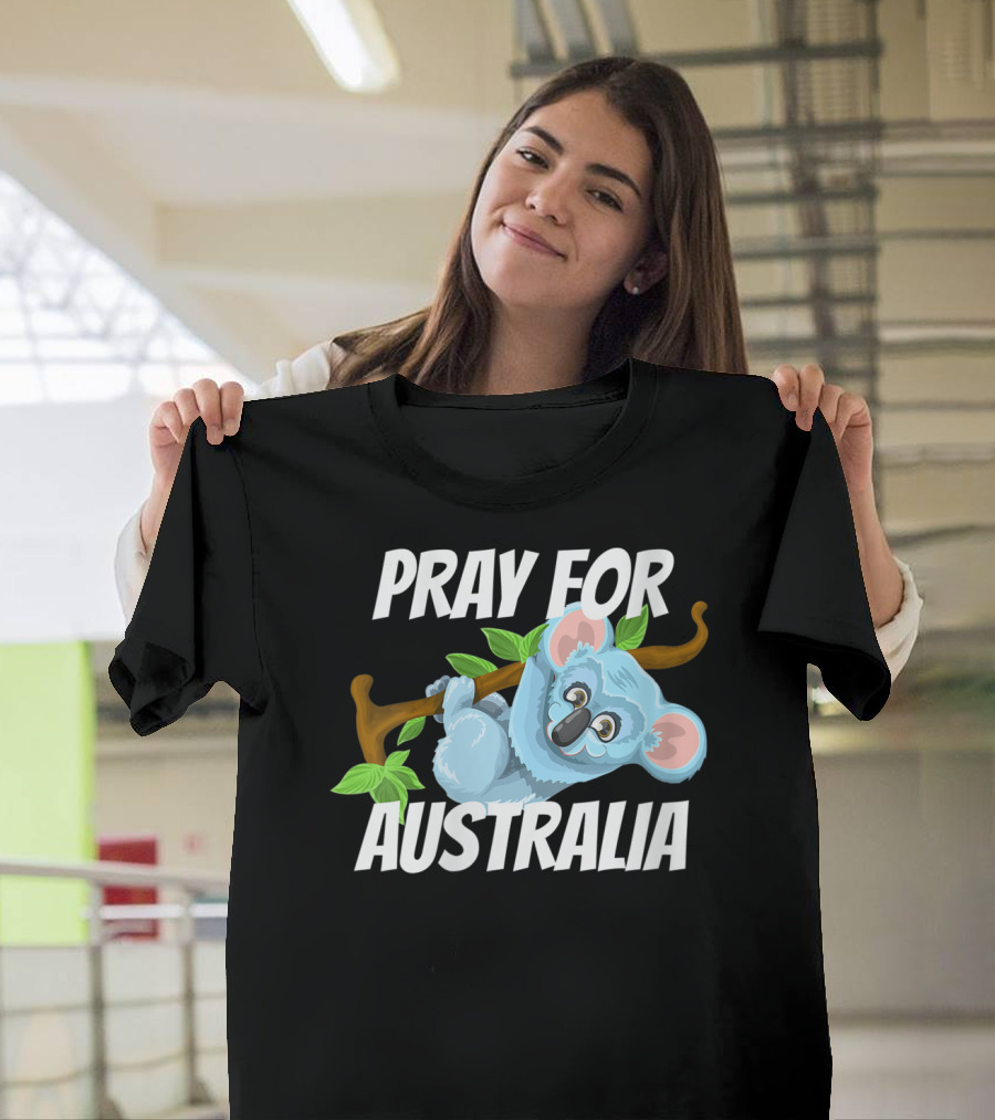 Pray For Australia Koala on Branch T-Shirt