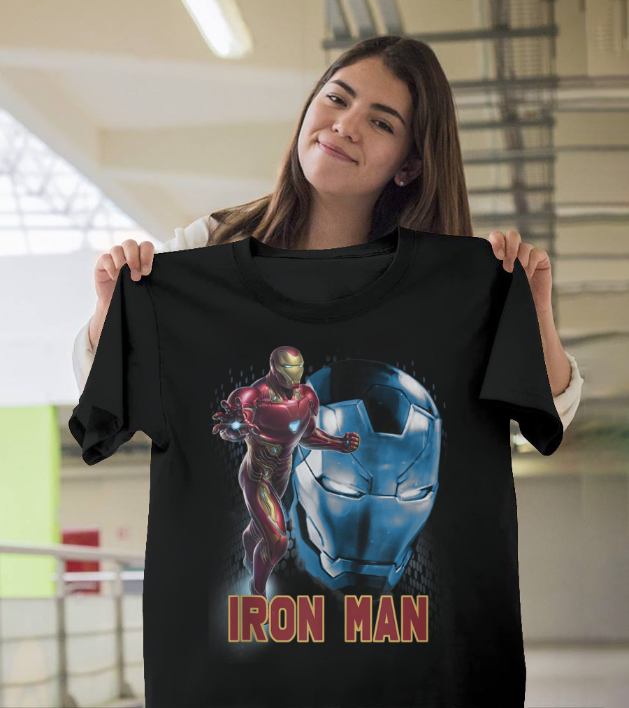 Iron Man Avengers Endgame Red and Blue Armor Side Profile T-Shirt
