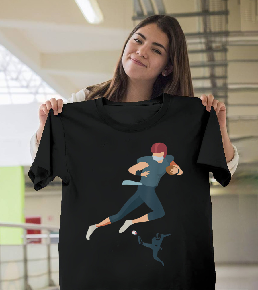 American Football Player Dynamic Action T-Shirt