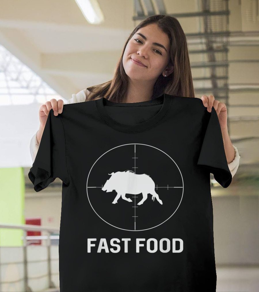 Fast Food Wild Boar Hunter Pig Hunting Target T-Shirt