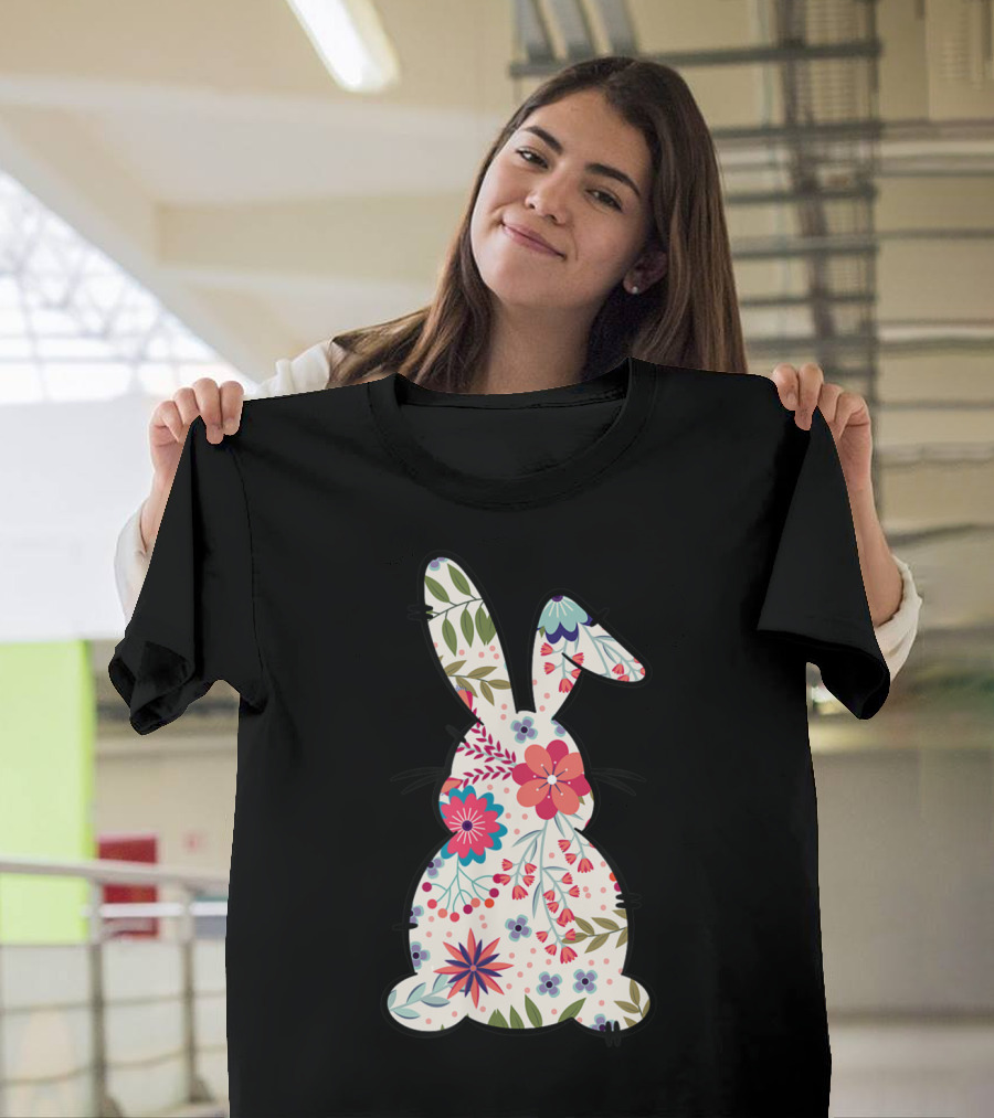 Easter Spring Flowers Bunny T-Shirt