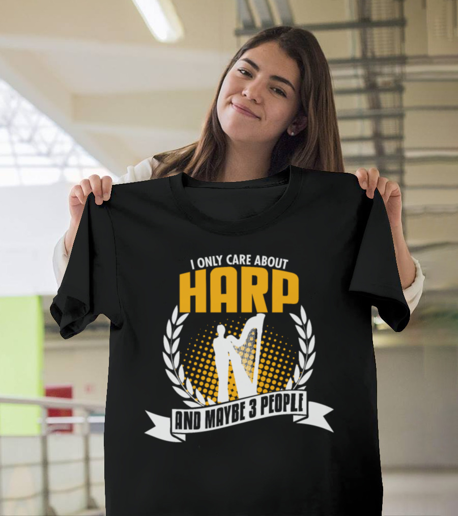 I Only Care About Harp and Maybe 3 People Funny Christmas Present T-Shirt