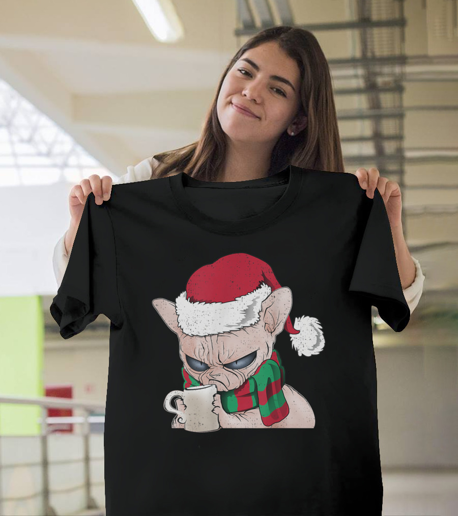 Sphynx Cat Santa Hat Xmas Lover Mug T-Shirt