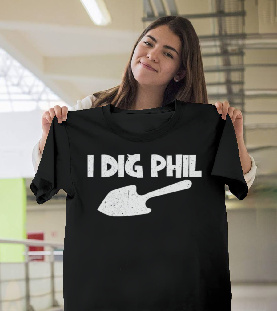 I Dig Phil Archaeology Enthusiast with Shovel Image T-Shirt