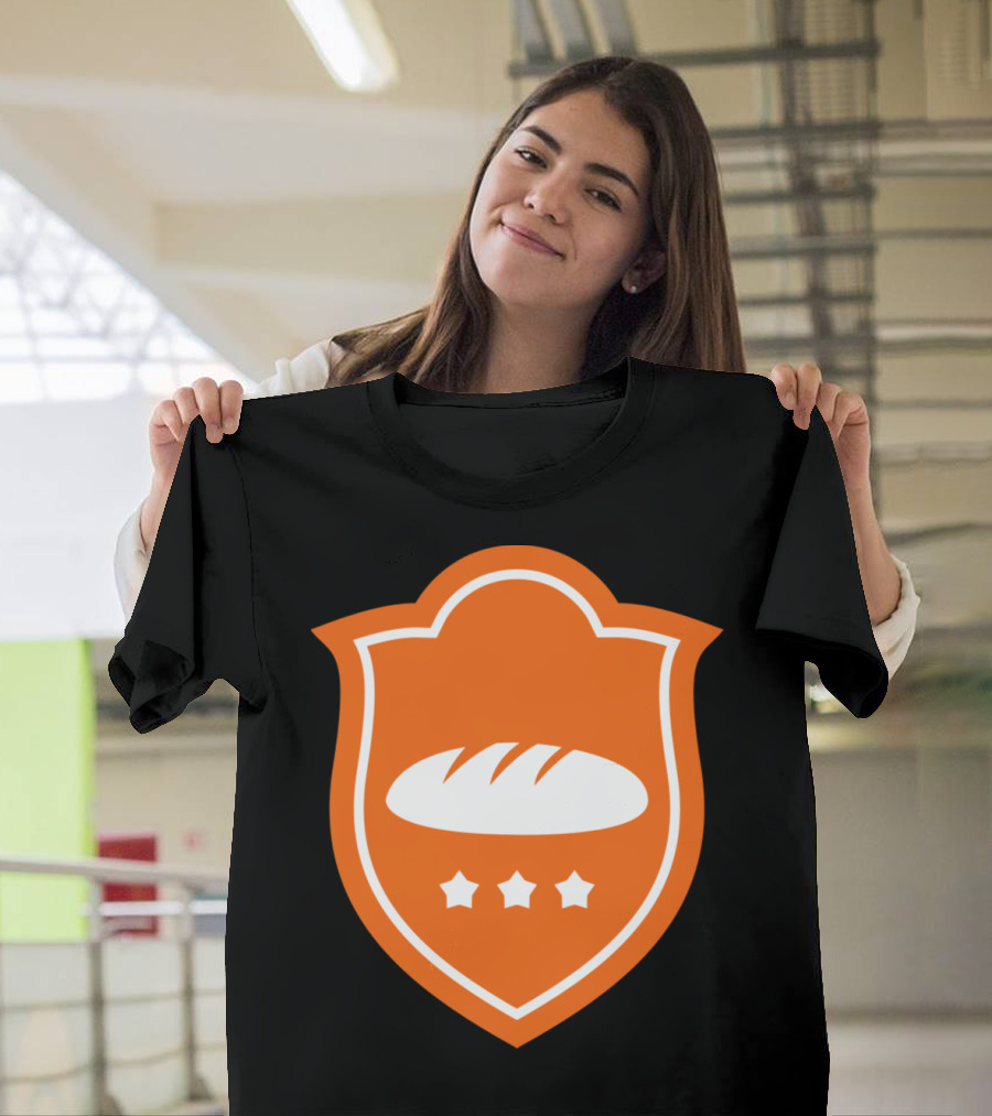 Baker Bread Loaf Emblem Shield with Stars T-Shirt