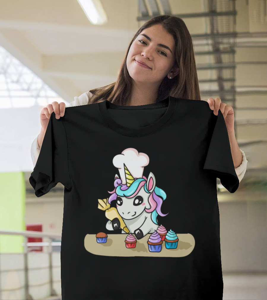 Unicorn Baker Cake Cupcake Baking Chef T-Shirt
